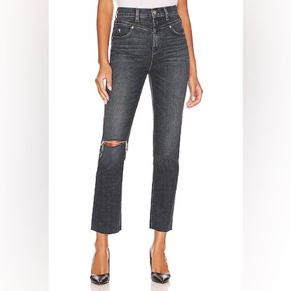 Hudson Jeans Holly High Rise Straight in Washed Black Size 33 NWT